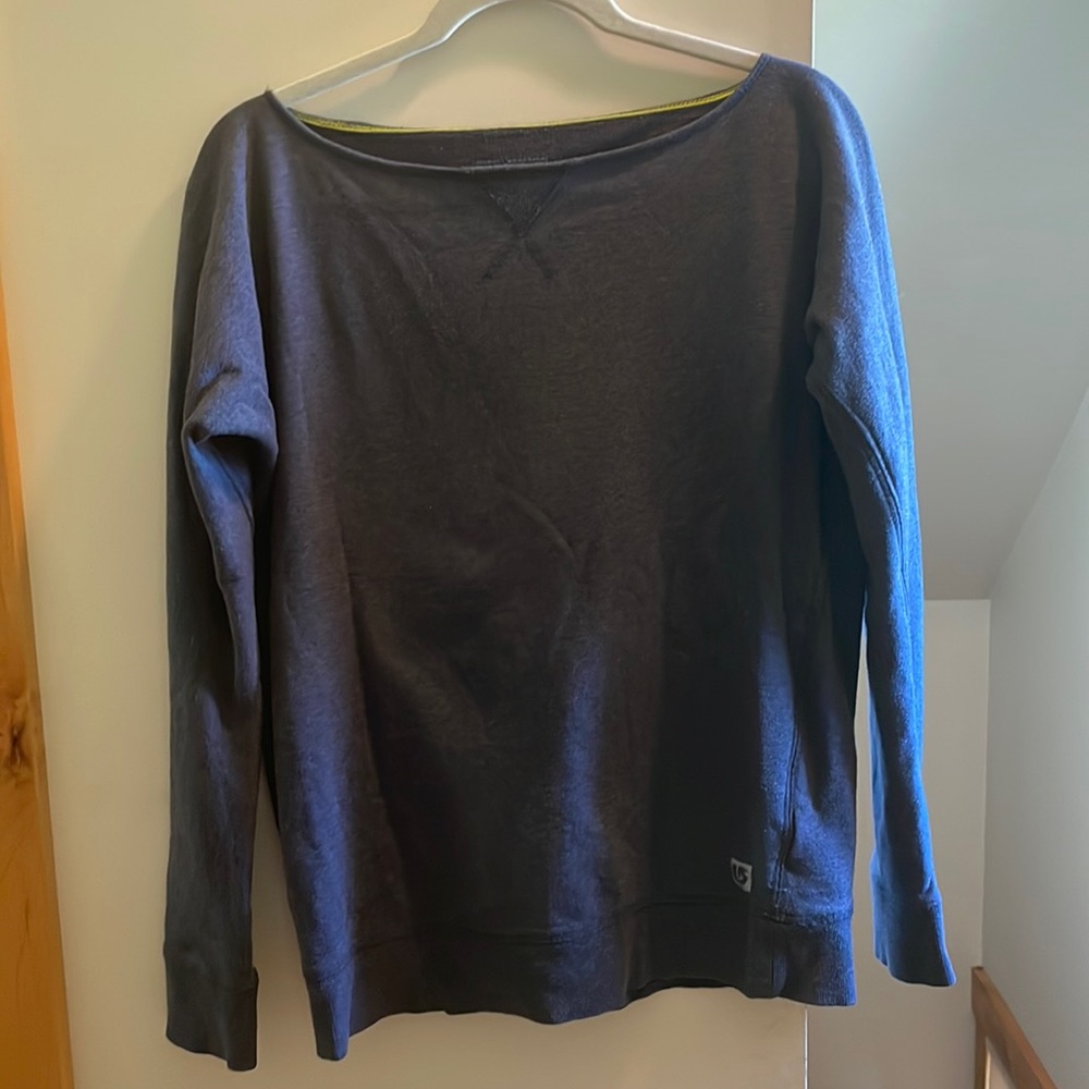 Burton off the shoulder sweatshirt boatneck charcoal gray Crimson Fleece S